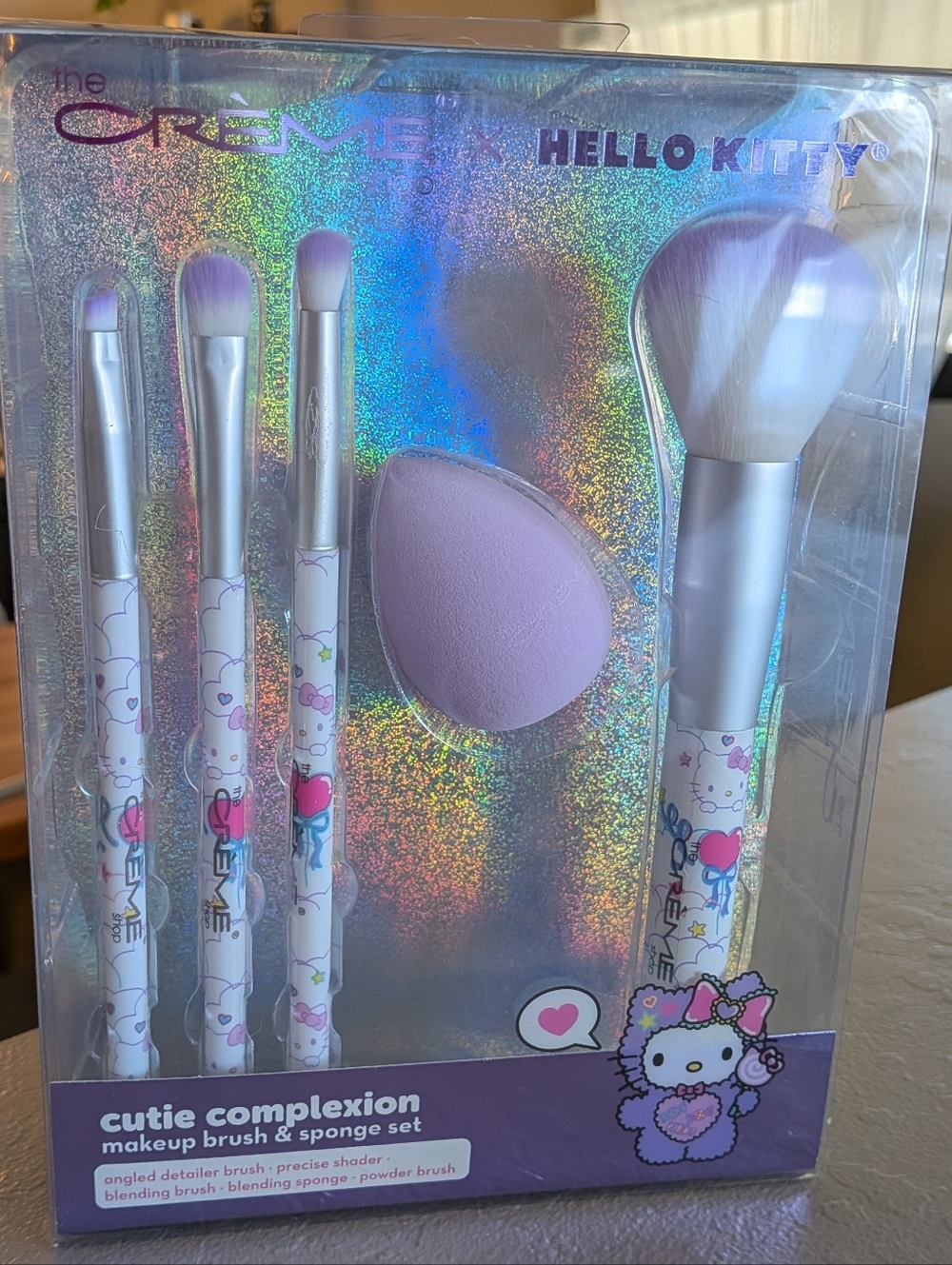 The Crème Shop x Hello Kitty Cutie Complexion Brush & Sponge Set - Pink/White